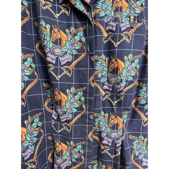 Vintage Millers‎ Sportific Kristin Equestrian Button Up Medium Horse 90's Fitted - Picture 2 of 8